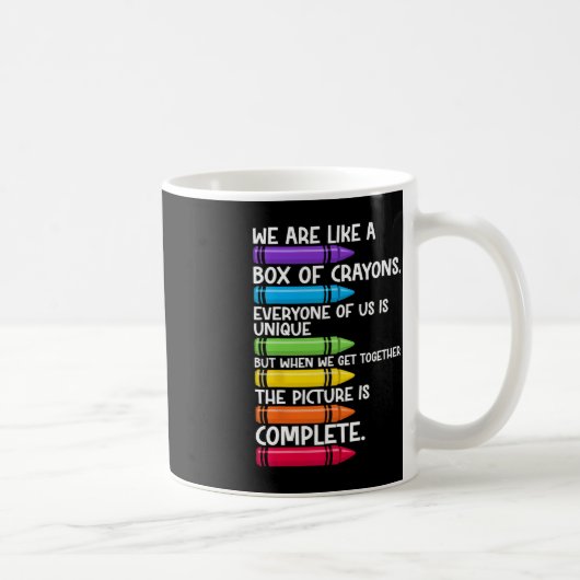 Mug Back to School Teacher We Are Like A Box Of Crayon (Droite)