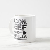Mug Bacon, Boeuf, Barbells - Gym Working Motivational (Devant gauche)