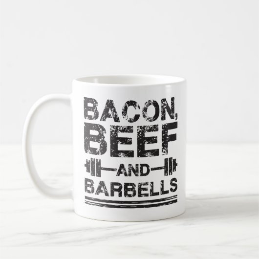 Mug Bacon, Boeuf, Barbells - Gym Working Motivational (Gauche)