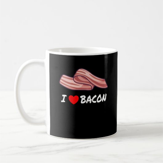 Mug BACON J'aime Bacon Funny Bacon Lover (Gauche)