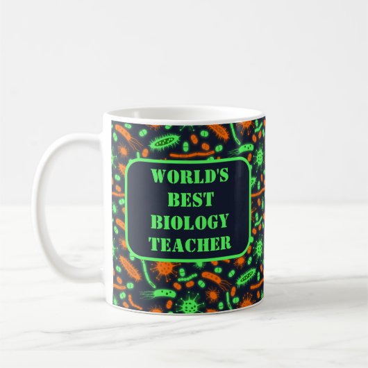 Mug Bactérie lumineuse Micro-organisme orange vert tox (Gauche)
