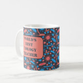 Mug Bactérie lumineuse Microorganisme rose bleu (Devant gauche)