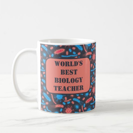 Mug Bactérie lumineuse Microorganisme rose bleu (Gauche)