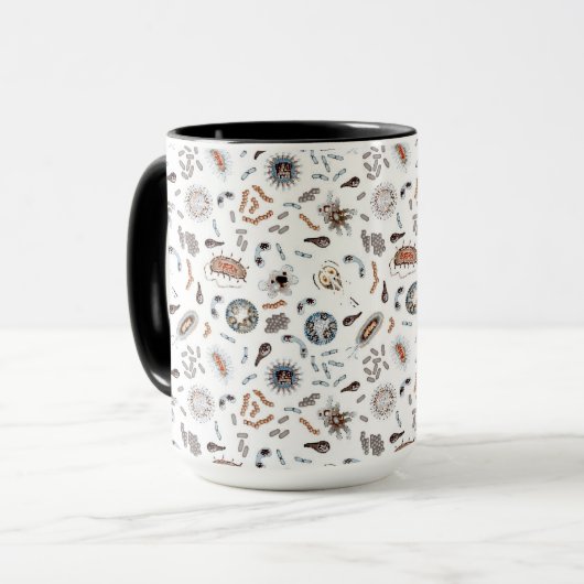 Mug Bactéries et motif de virus (Devant gauche)