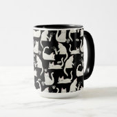 Mug Bad Cats Knocking Stuff Over, White Cats on Black (Devant droit)