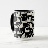 Mug Bad Cats Knocking Stuff Over, White Cats on Black (Devant gauche)
