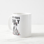 Mug "Bad Vibes Only" Drôle chat en colère (Devant gauche)