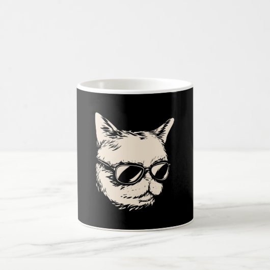 Mug Badass chat avec lunettes de soleil cattitude (Centre)