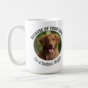 Mug Badass Doggo Fête des pères Photo personnalisée