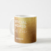 Mug Badass officiel Boss Babe Metallic Gold Nom (Devant gauche)
