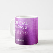 Mug Badass officiel Boss Babe Metallic Purple Nom (Devant gauche)