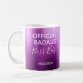 Mug Badass officiel Boss Babe Metallic Purple Nom (Gauche)