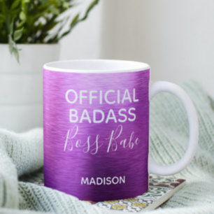 Mug Badass officiel Boss Babe Metallic Purple Nom