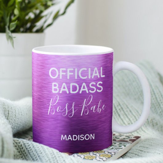 Mug Badass officiel Boss Babe Metallic Purple Nom