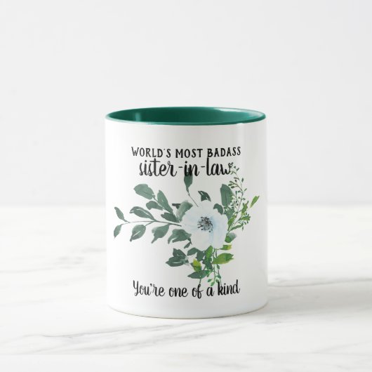 Mug BADASS Soeur-en-Belle Cadeau - L'une des fleurs de (Centre)