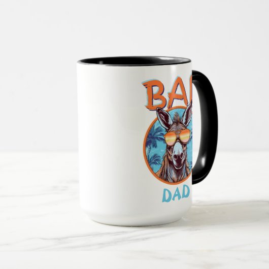 Mug Badass Tropical Papa Pun Happy Donkey Exotic Vibes (Devant droit)