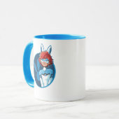 Mug Badge Bleu Bunnyx (Devant gauche)