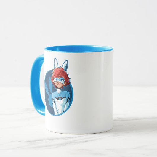 Mug Badge Bleu Bunnyx (Devant gauche)