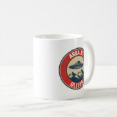 Mug Badge Classifié Zone 51 Rétro UFO Alien (Devant droit)