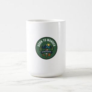 Mug Badge d'aventure en plein air Montagne Né pour vag