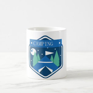 Mug Badge de camping bleu