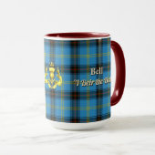 Mug Badge de clan Bell & Tartan (Devant droit)