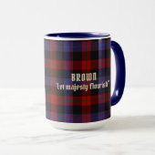 Mug Badge de clan Brown & Tartan (Devant droit)