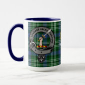 Mug Badge de clan noir & Tartan (Gauche)