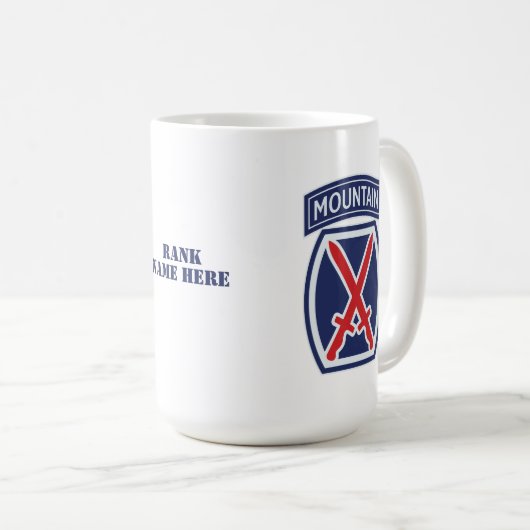 Mug Badge de la 10e Division des montagnes (Devant droit)