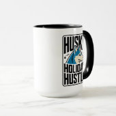 Mug Badge de l'effervescence des fêtes husky (Devant droit)