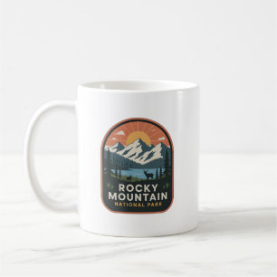 Mug Badge de l'élan du parc national des montagnes Roc