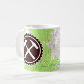 Mug Badge de marteau de roche avec carte de topo (Devant gauche)