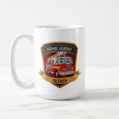 Mug Badge de pompier mignon personnalisé (Gauche)