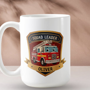 Mug Badge de pompier mignon personnalisé
