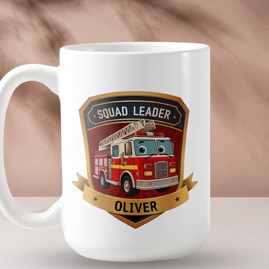 Mug Badge de pompier mignon personnalisé