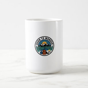 Mug Badge de randonnée Lever de soleil en montagne