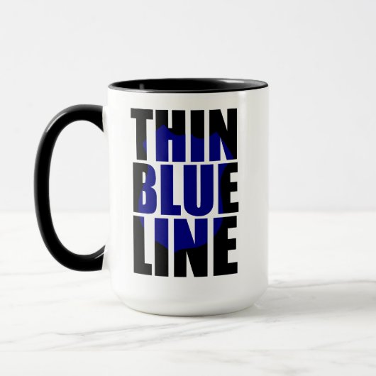 Mug Badge de soutien à la police Thin Blue Line (Gauche)