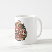 Mug Badge d'impression de patte de diner rétro pour pa (Devant droit)
