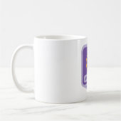 Mug Badge minimaliste Avocado en violet et or (Gauche)