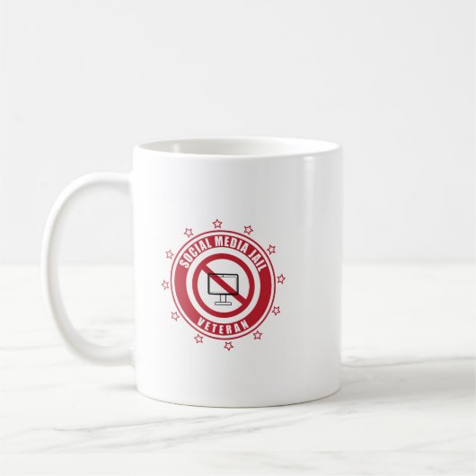 Mug Badge vétéran de la prison des médias sociaux (Gauche)