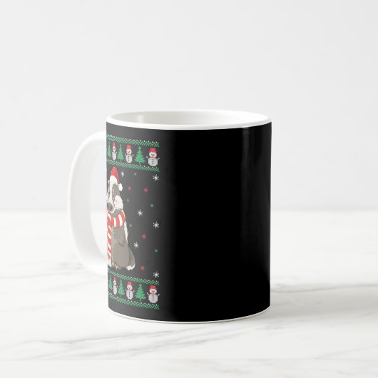 Mug Badger Animal Matching Family Ugly Christmas Sweat (Devant gauche)