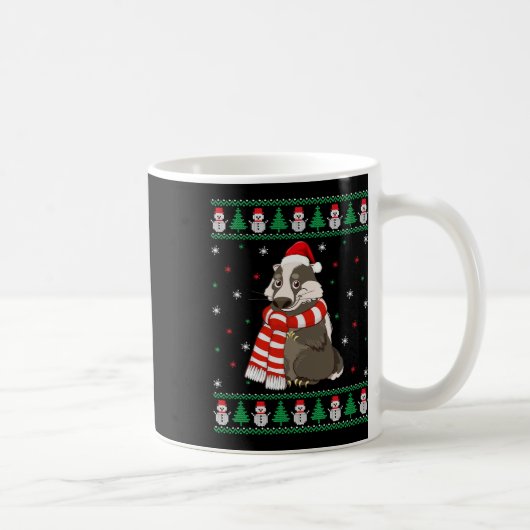 Mug Badger Animal Matching Family Ugly Christmas Sweat (Droite)
