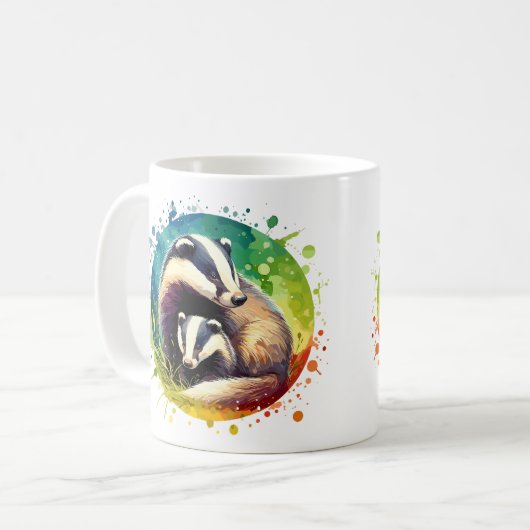 Mug Badger avec Cub (Devant gauche)