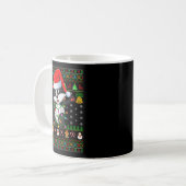 Mug Badger Christmas Lights Funny Santa Ugly Sweaters (Devant gauche)