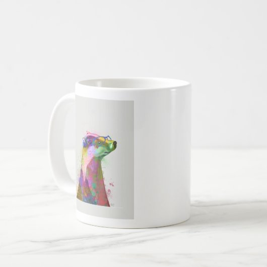 Mug Badger Rainbow Splash 2 (Devant gauche)