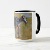 Mug Badlands américains : Vieux West Cowboy avec cheva (Devant droit)