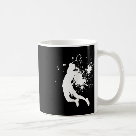 Mug Badminton Badminton Player Mens Squash Shuttle  (Droite)