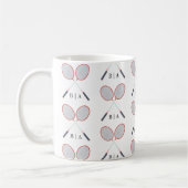 Mug Badminton de monogramme personnalisé (Gauche)