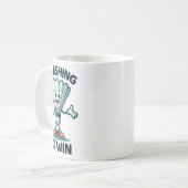 Mug Badminton Forever Cartoon Shuttle Et Racket Graphe (Devant gauche)