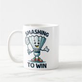 Mug Badminton Forever Cartoon Shuttle Et Racket Graphe (Gauche)